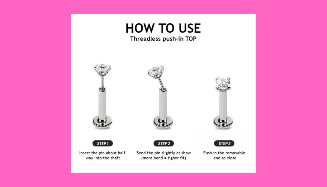 TITANIUM CRYSTAL FLOATING BELLY BUTTON BAR - THREADLESS - 10MM
