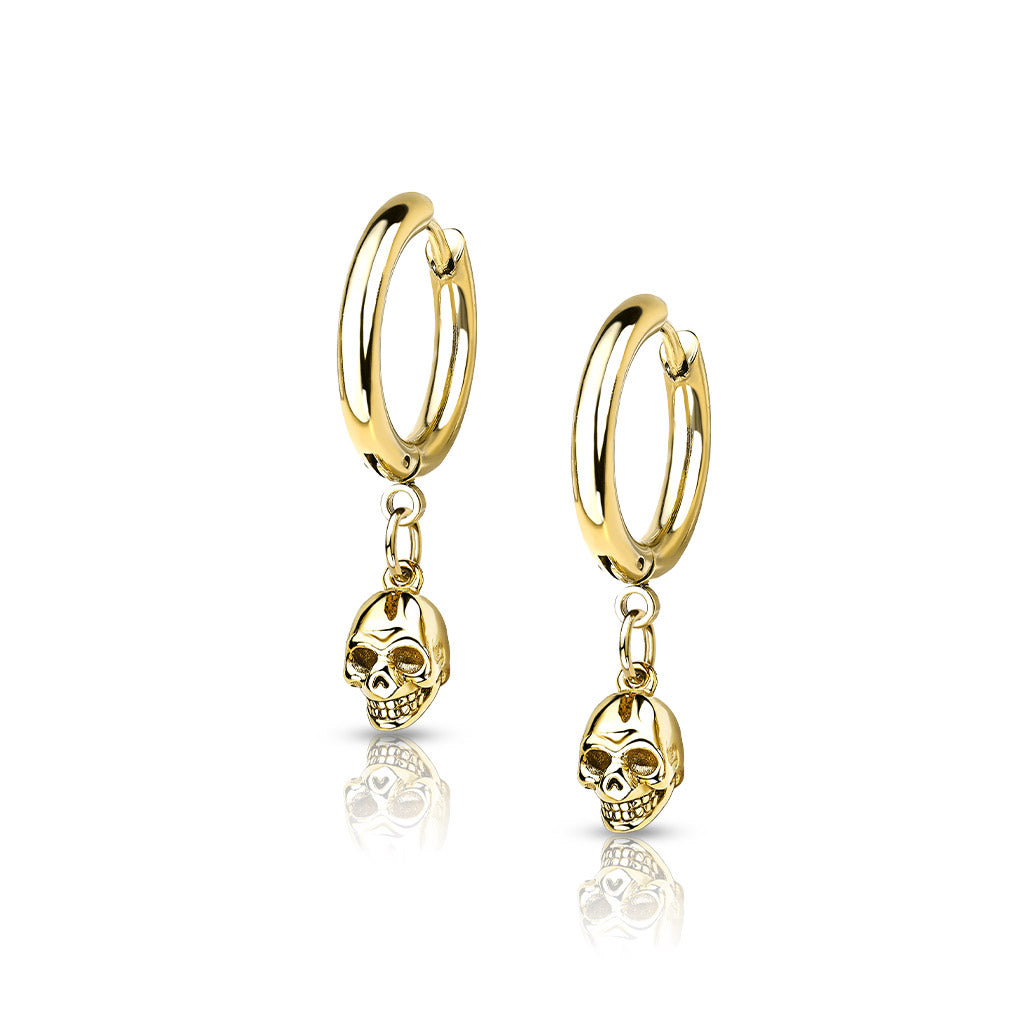 SKULL CHARM HOOP EARRINGS