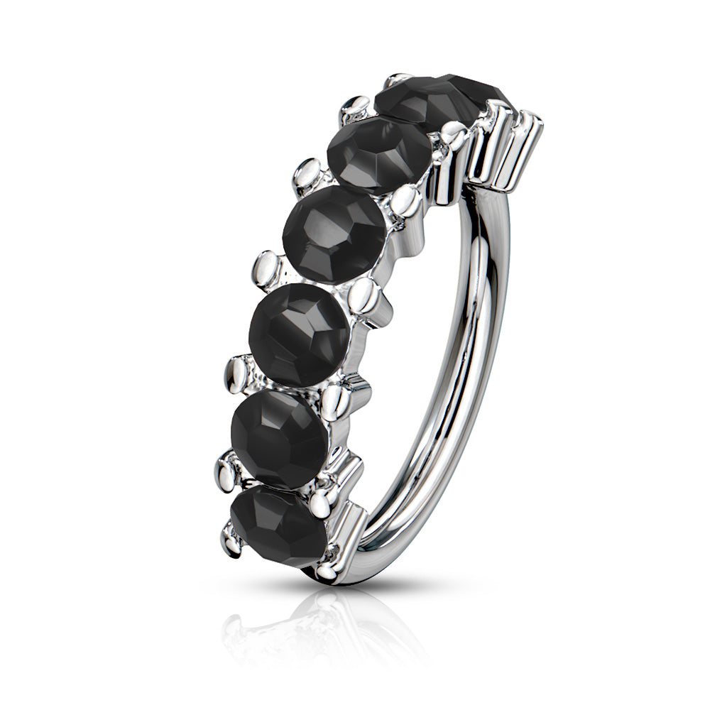 SPARKLE CRYSTAL BENDABLE NOSE RING HOOP - 8MM