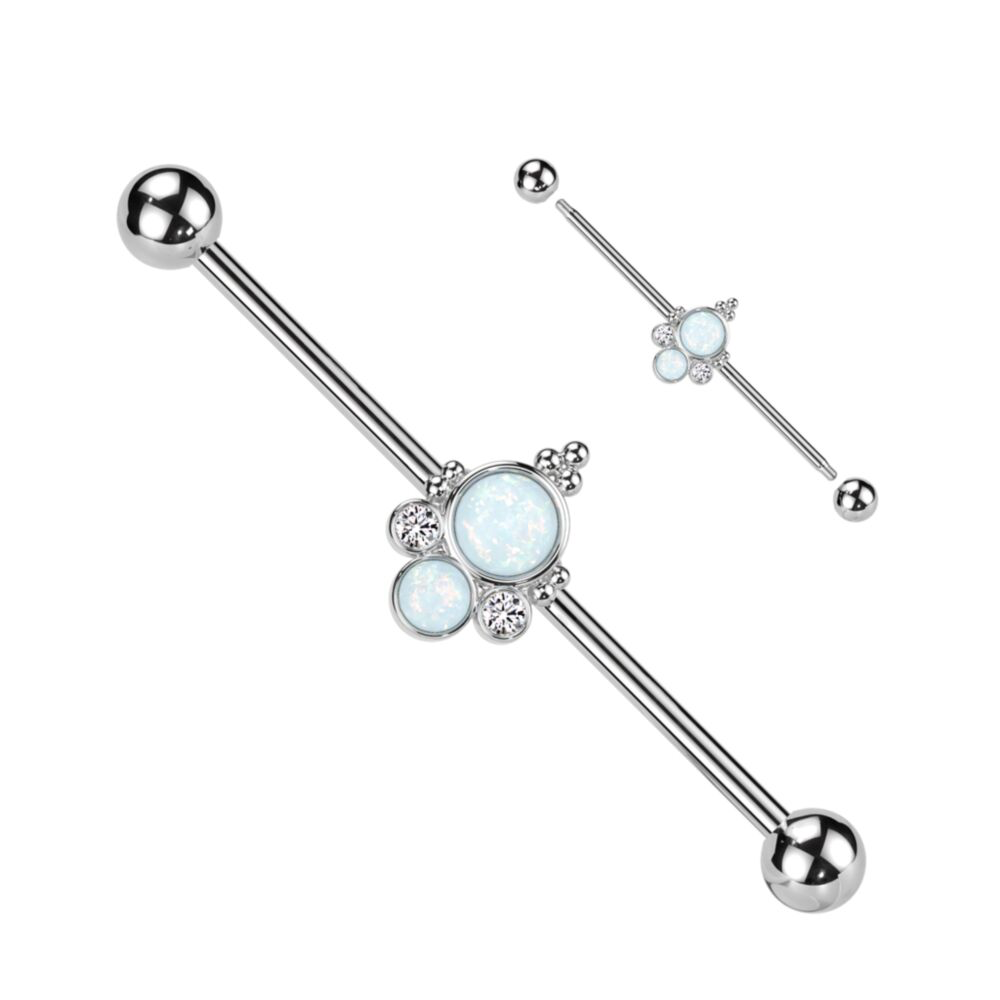 OPAL & CRYSTAL CENTRE INDUSTRIAL BARBELL - 38MM