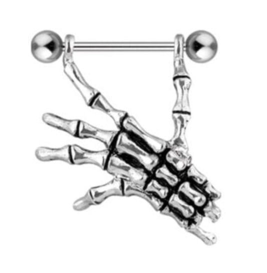 SKELETON HAND NIPPLE BARBELL - 14 GAUGE - 15MM