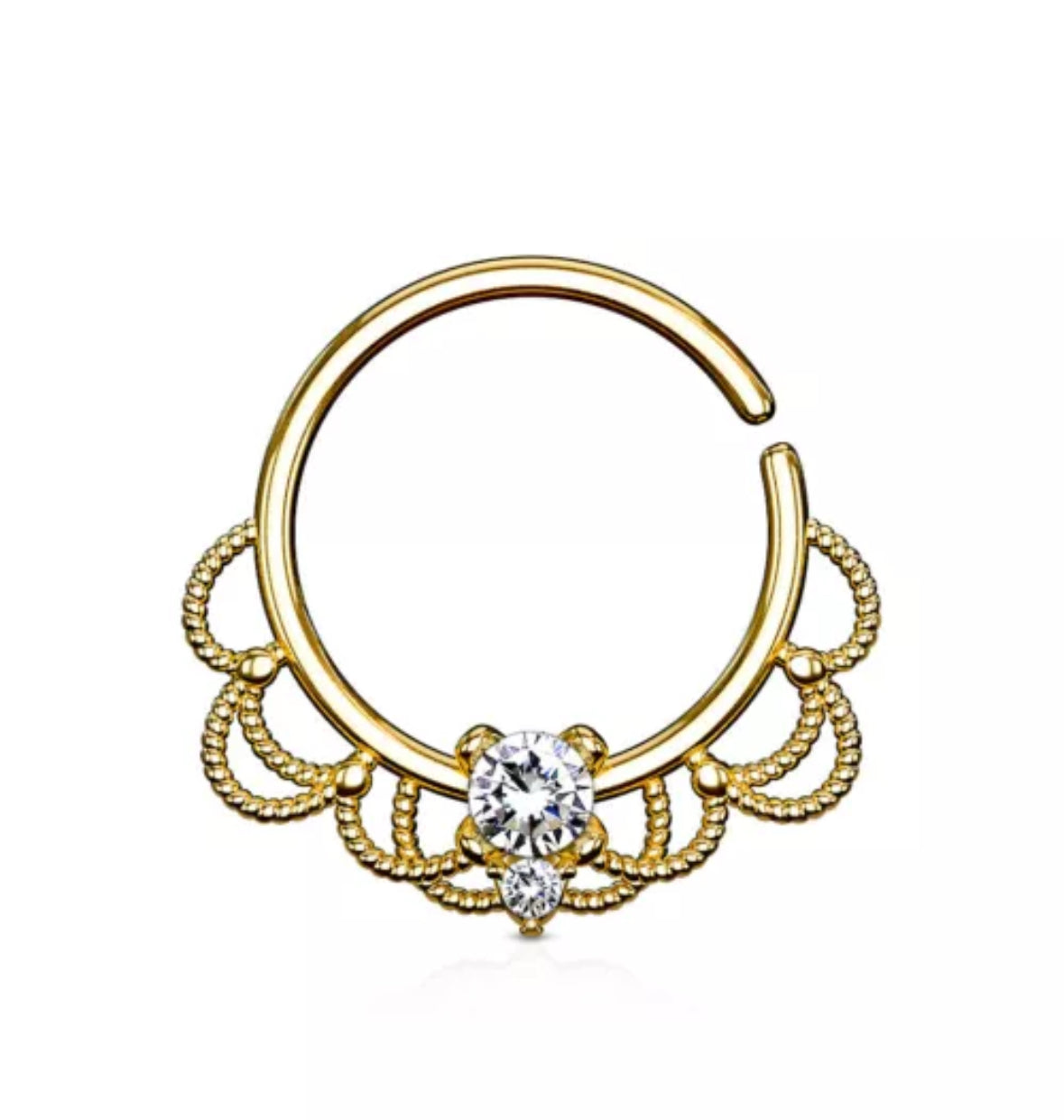 CRYSTAL FILIGREE BENDABLE HOOP - 8MM