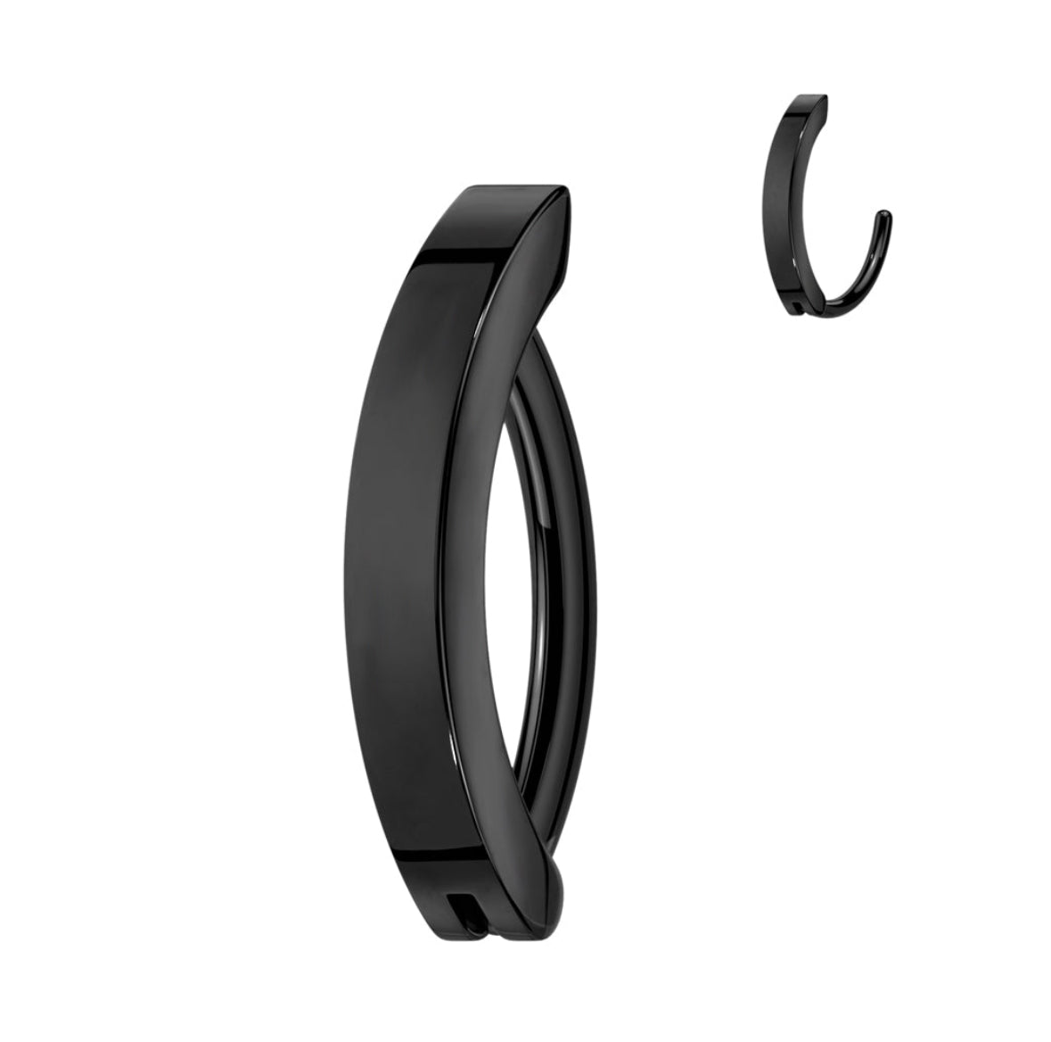 BLACK SURGICAL STEEL BELLY CLICKER HOOP - 12MM - 14 GAUGE