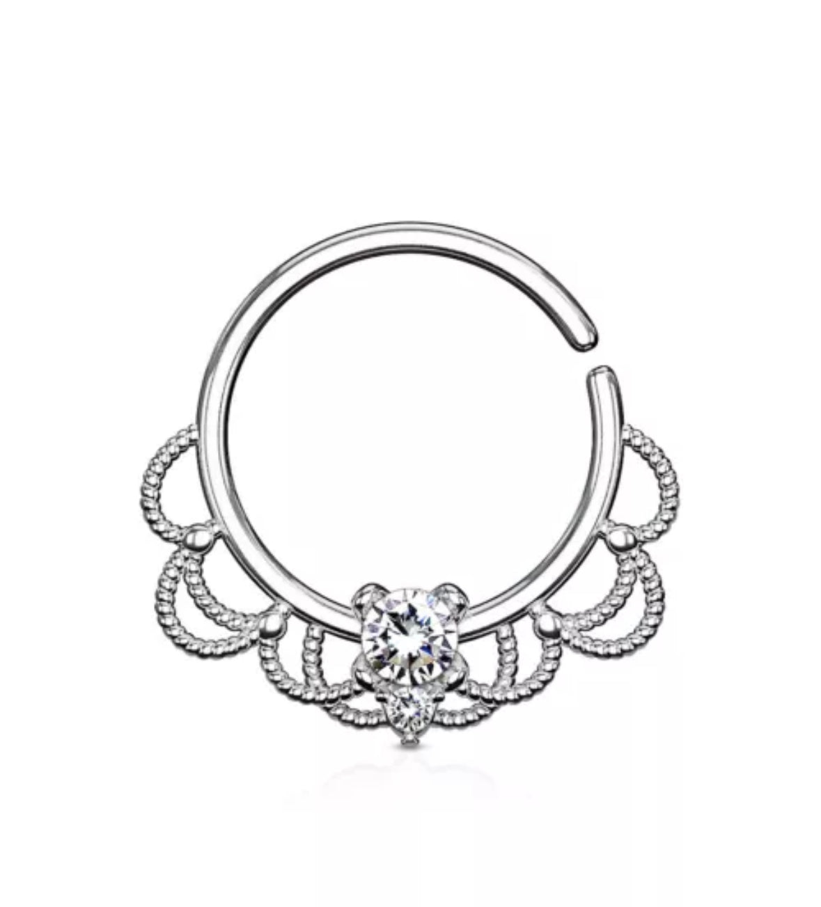 CRYSTAL FILIGREE BENDABLE HOOP - 8MM