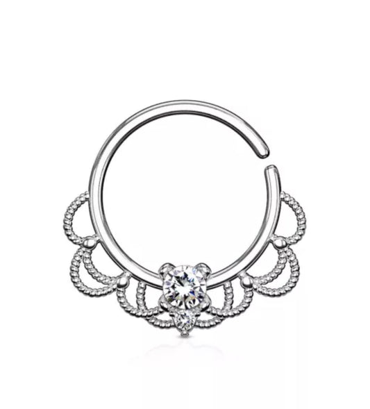 CRYSTAL FILIGREE BENDABLE HOOP - 8MM