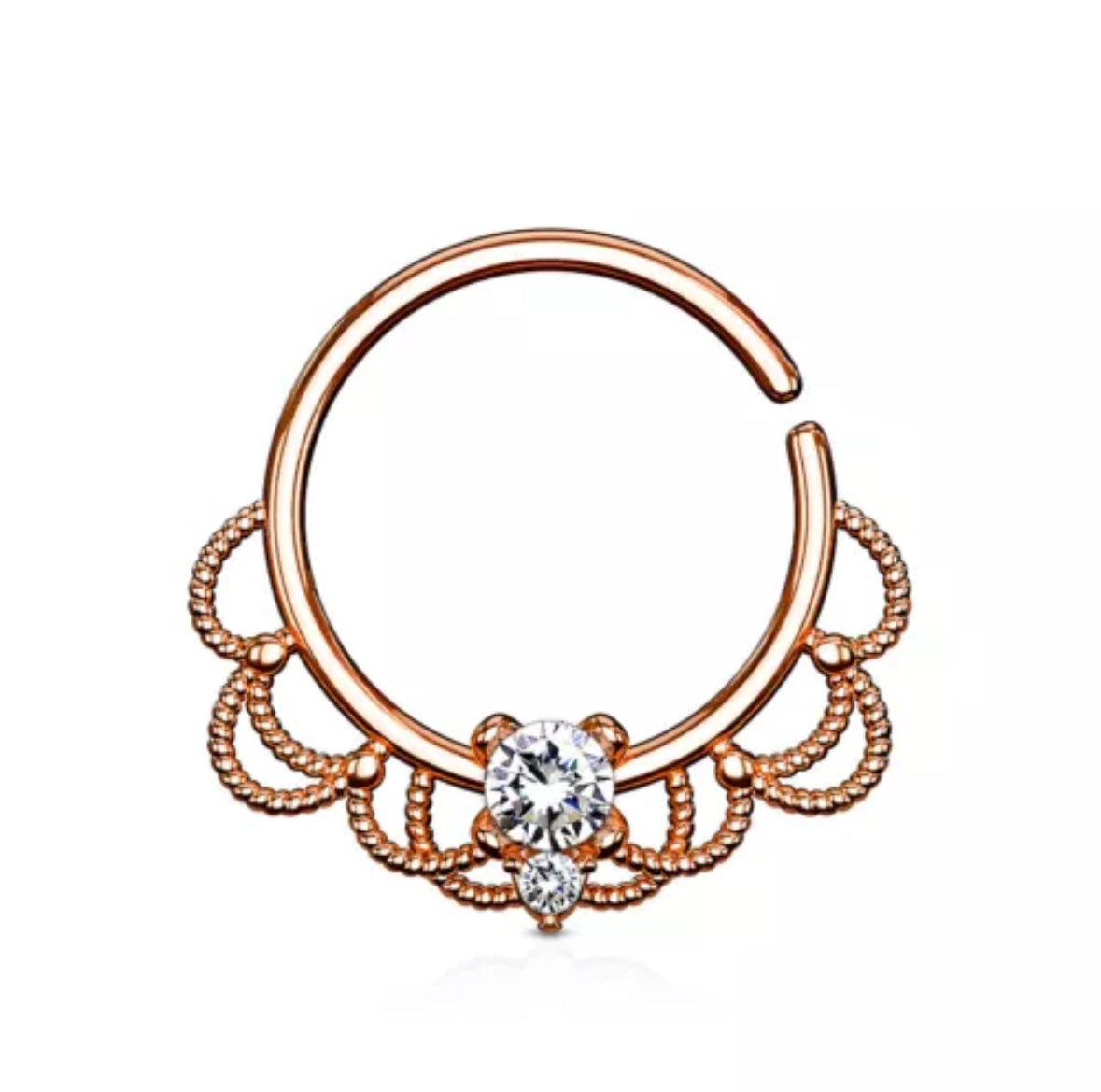 CRYSTAL FILIGREE BENDABLE HOOP - 8MM