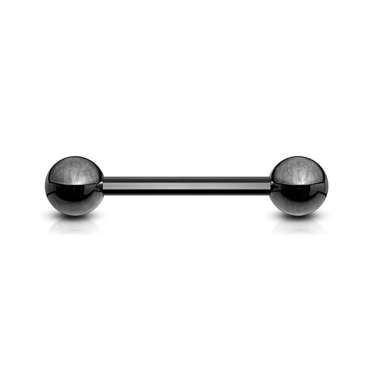 BLACK STRAIGHT BARBELL - 14 GAUGE - 16MM