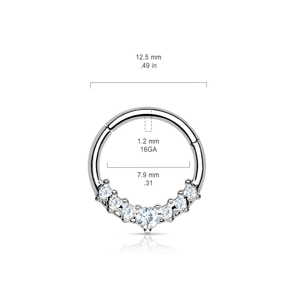 DAINTY CRYSTAL LINED HOOP - 8MM