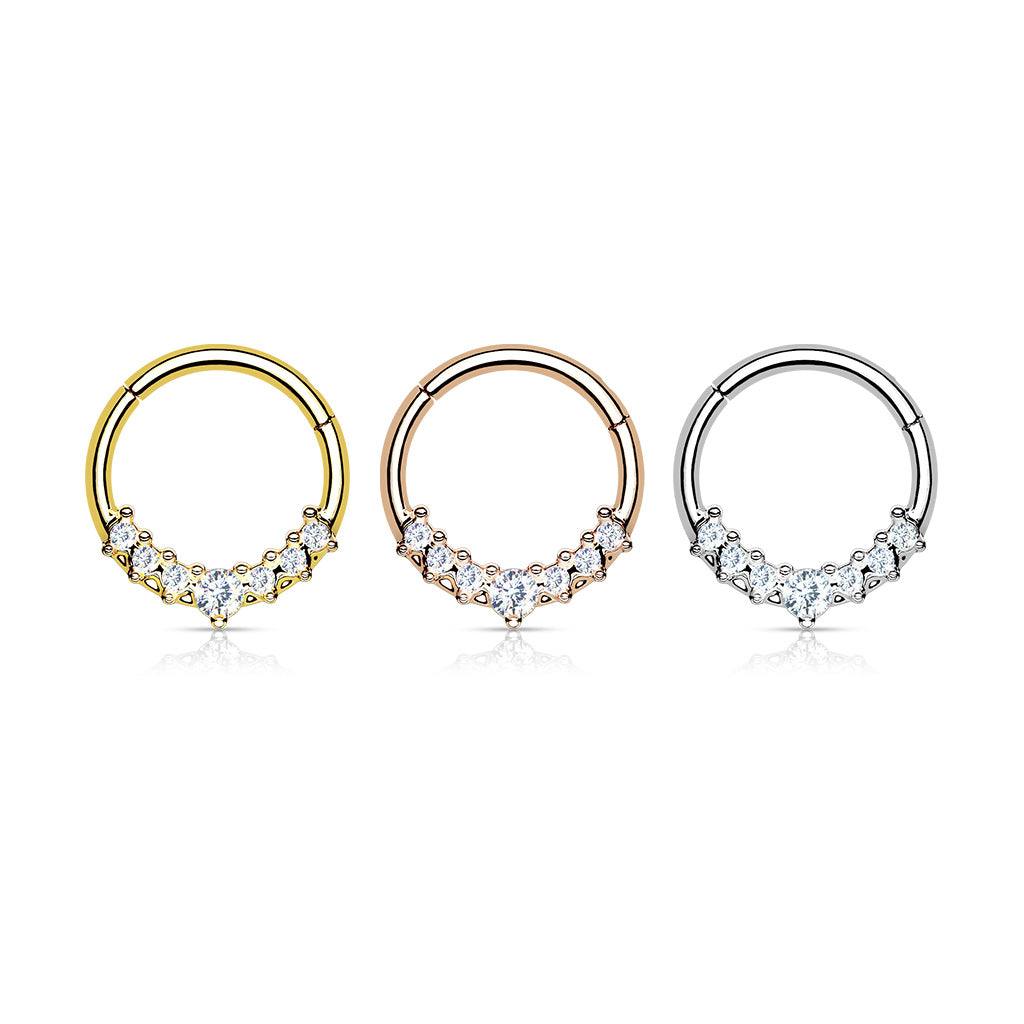 DAINTY CRYSTAL LINED HOOP - 8MM