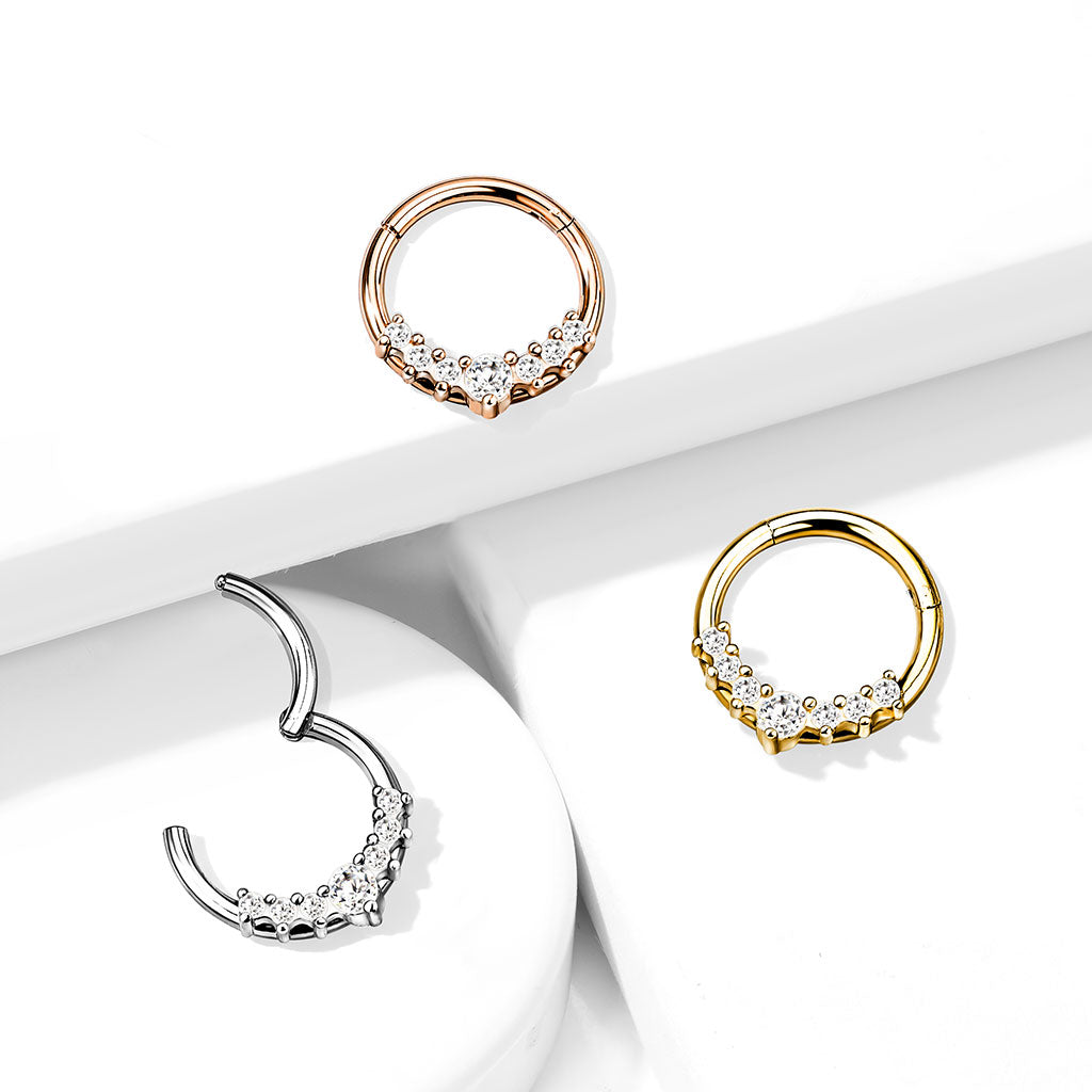 DAINTY CRYSTAL LINED HOOP - 8MM