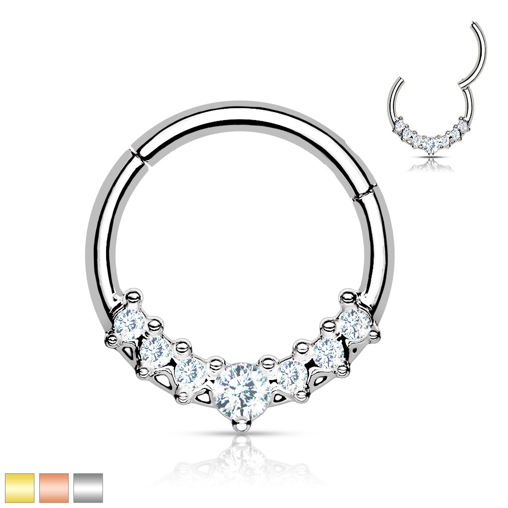 DAINTY CRYSTAL LINED HOOP - 8MM
