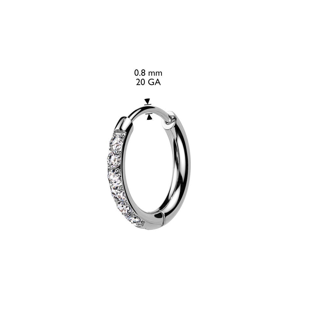 DAINTY CRYSTAL LINED HUGGIE HOOP EARRINGS - 8MM & 10MM
