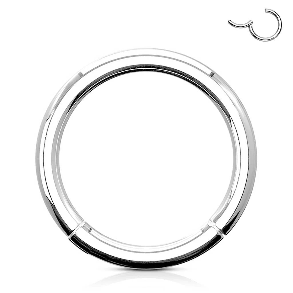 TITANIUM 7MM SOLID SEGMENT HINGE CLOSE RING HOOP - 16 GAUGE