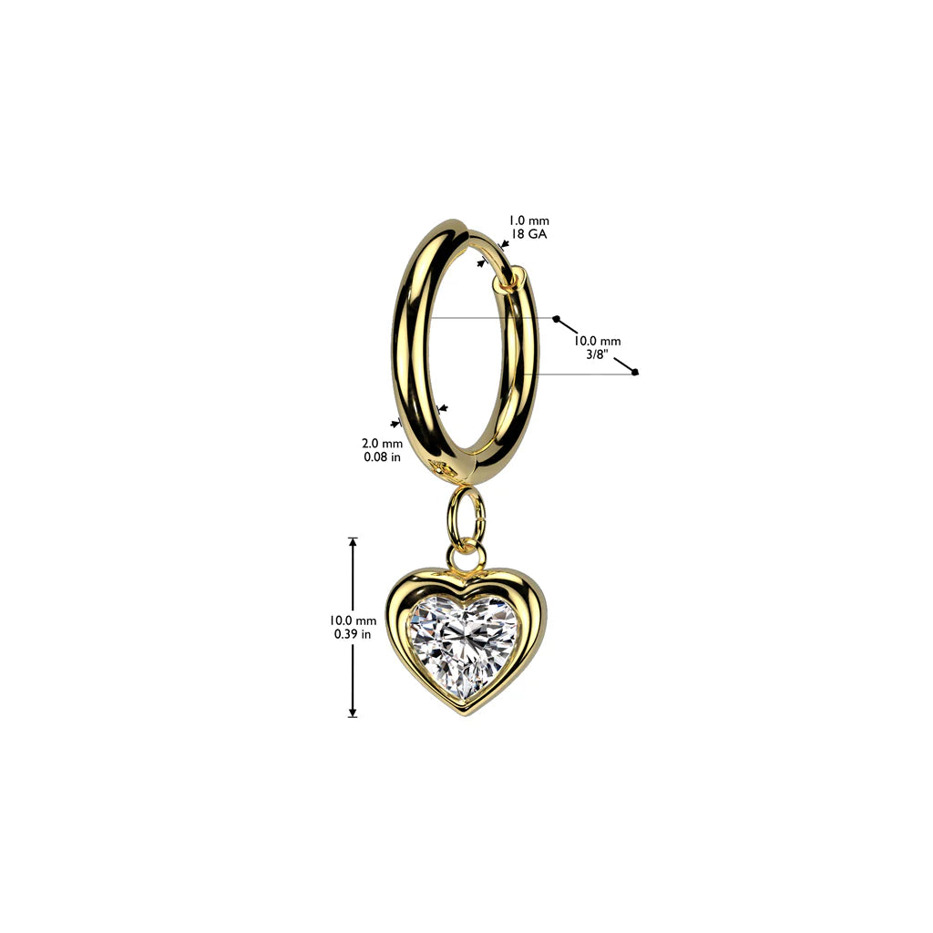 SILVER CRYSTAL LOVE HEART CHARM HOOP EARRINGS