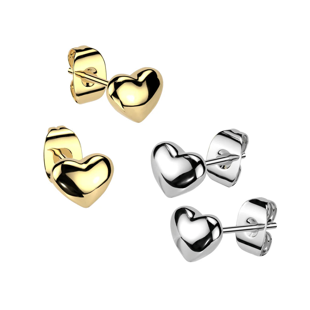 STAINLESS STEEL MINI HEARTS STUD EARRINGS