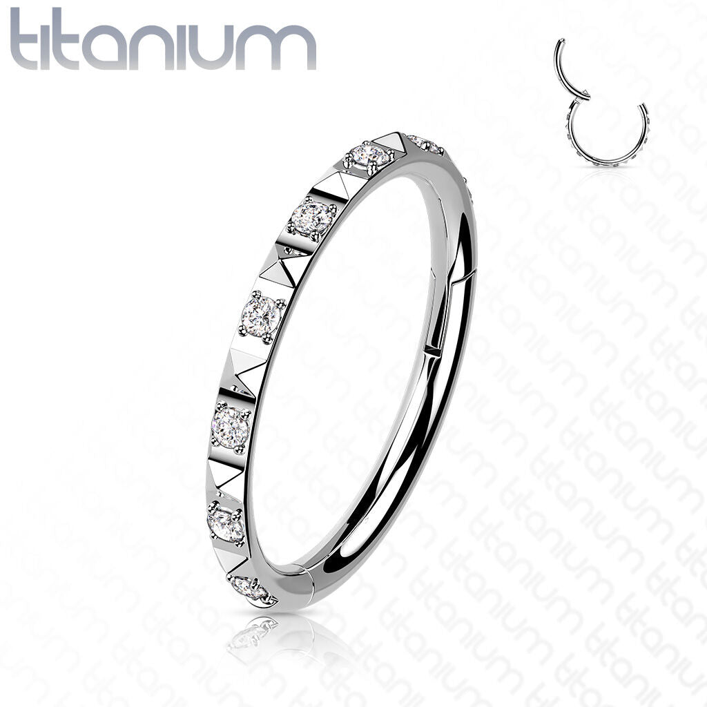 TITANIUM CRYSTAL STUDDED CONCH HOOP - 12MM