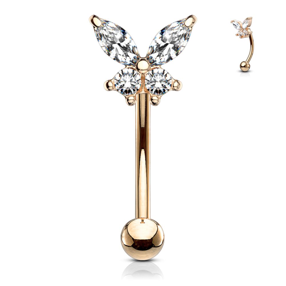 BABY BUTTERFLY CURVED BARBELL - 8MM