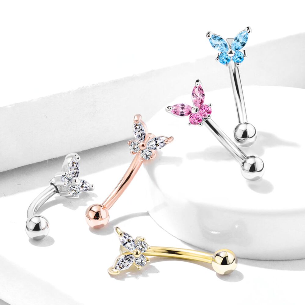 BABY BUTTERFLY CURVED BARBELL - 8MM