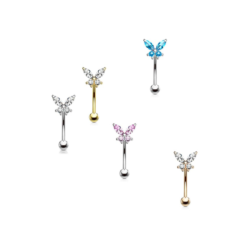 BABY BUTTERFLY CURVED BARBELL - 8MM