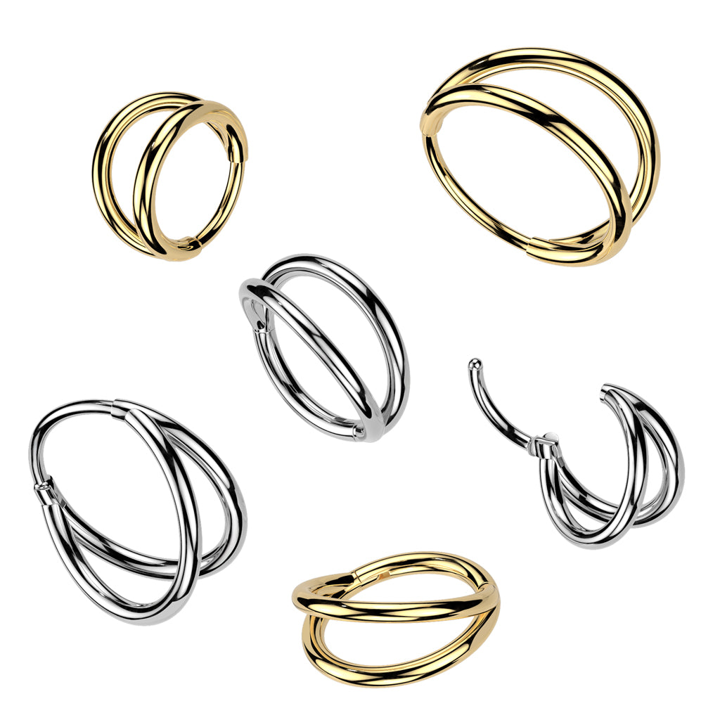 TITANIUM DOUBLE LOOP NOSE RING