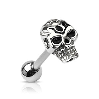3D SKULL TOP TONGUE BAR - 16MM