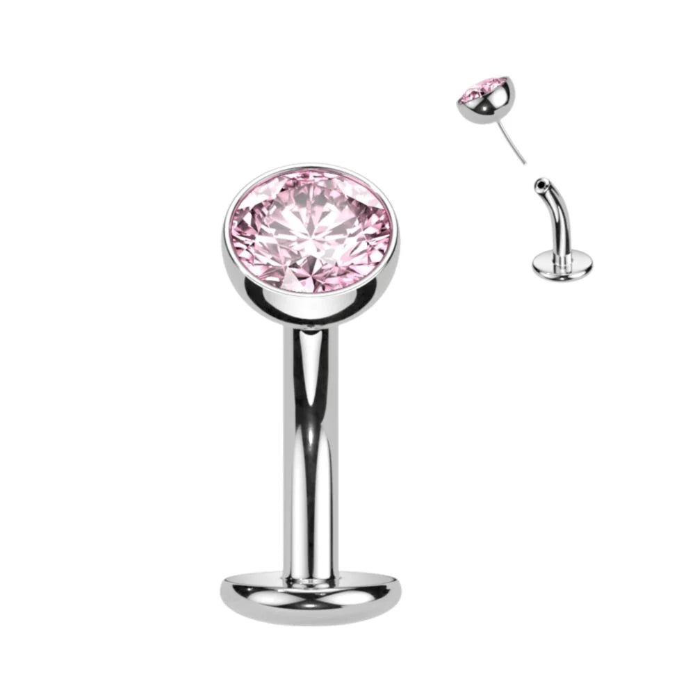 TITANIUM CRYSTAL FLOATING BELLY BUTTON BAR