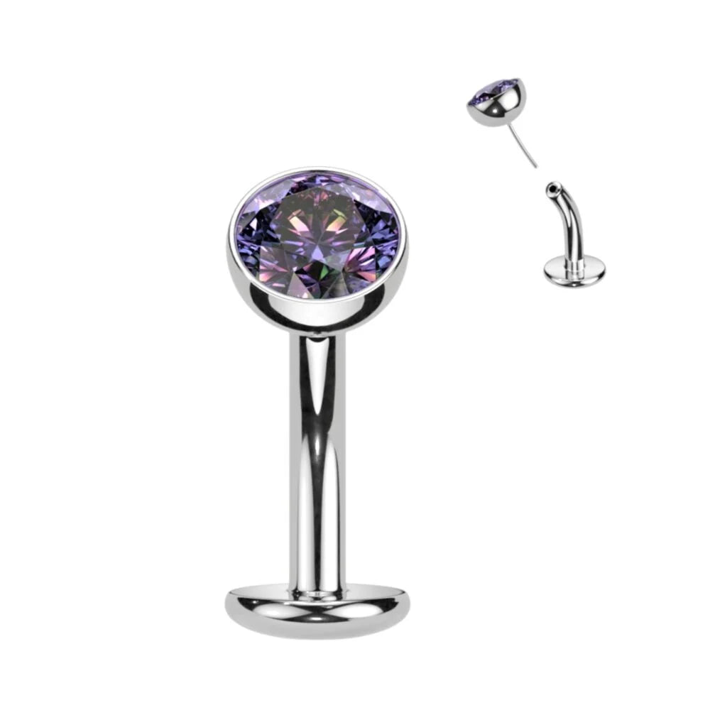 TITANIUM CRYSTAL FLOATING BELLY BUTTON BAR