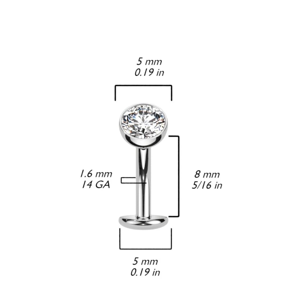 TITANIUM CRYSTAL FLOATING BELLY BUTTON BAR