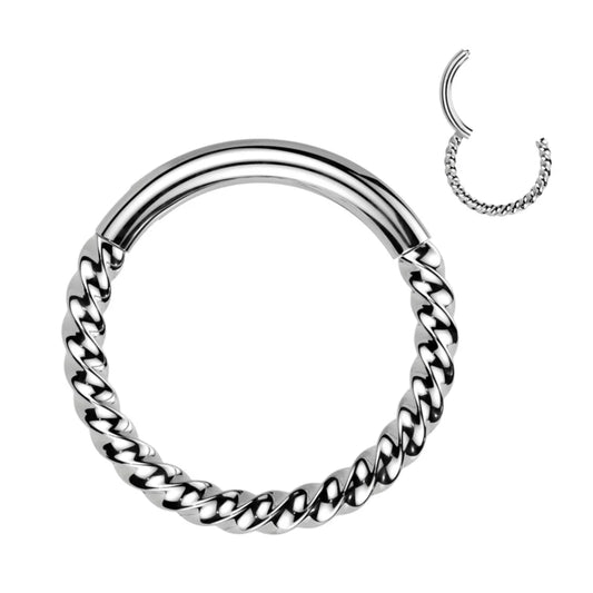 BRAIDED TWIST HINGE CLOSE FASTENING HOOP - 16 GAUGE - 8MM