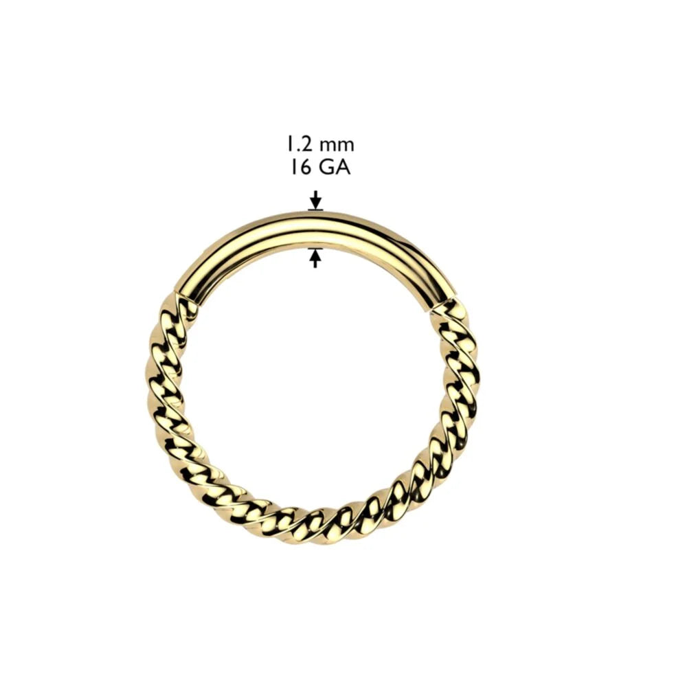 BRAIDED TWIST HINGE CLOSE FASTENING HOOP - 16 GAUGE - 8MM