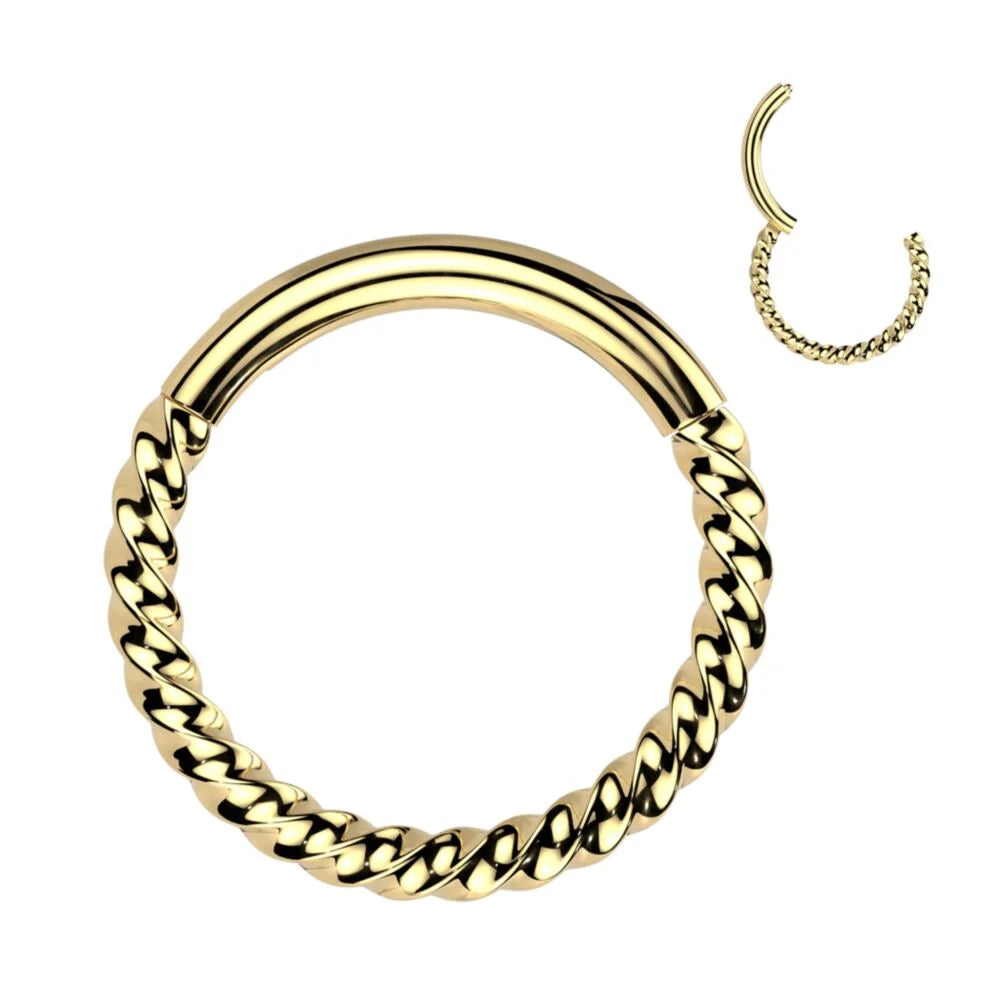 BRAIDED TWIST HINGE CLOSE FASTENING HOOP - 16 GAUGE - 8MM