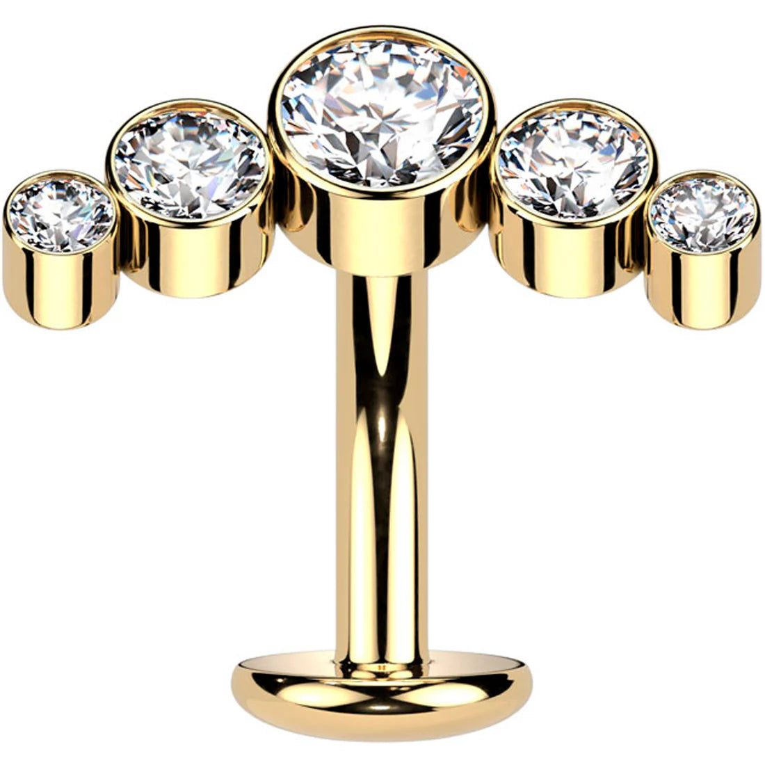 CRYSTAL JEWELLED FLOATING BELLY BAR - 12MM THREADLESS