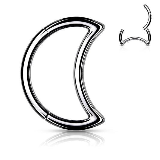 PLAIN HALF MOON HOOP - 8MM