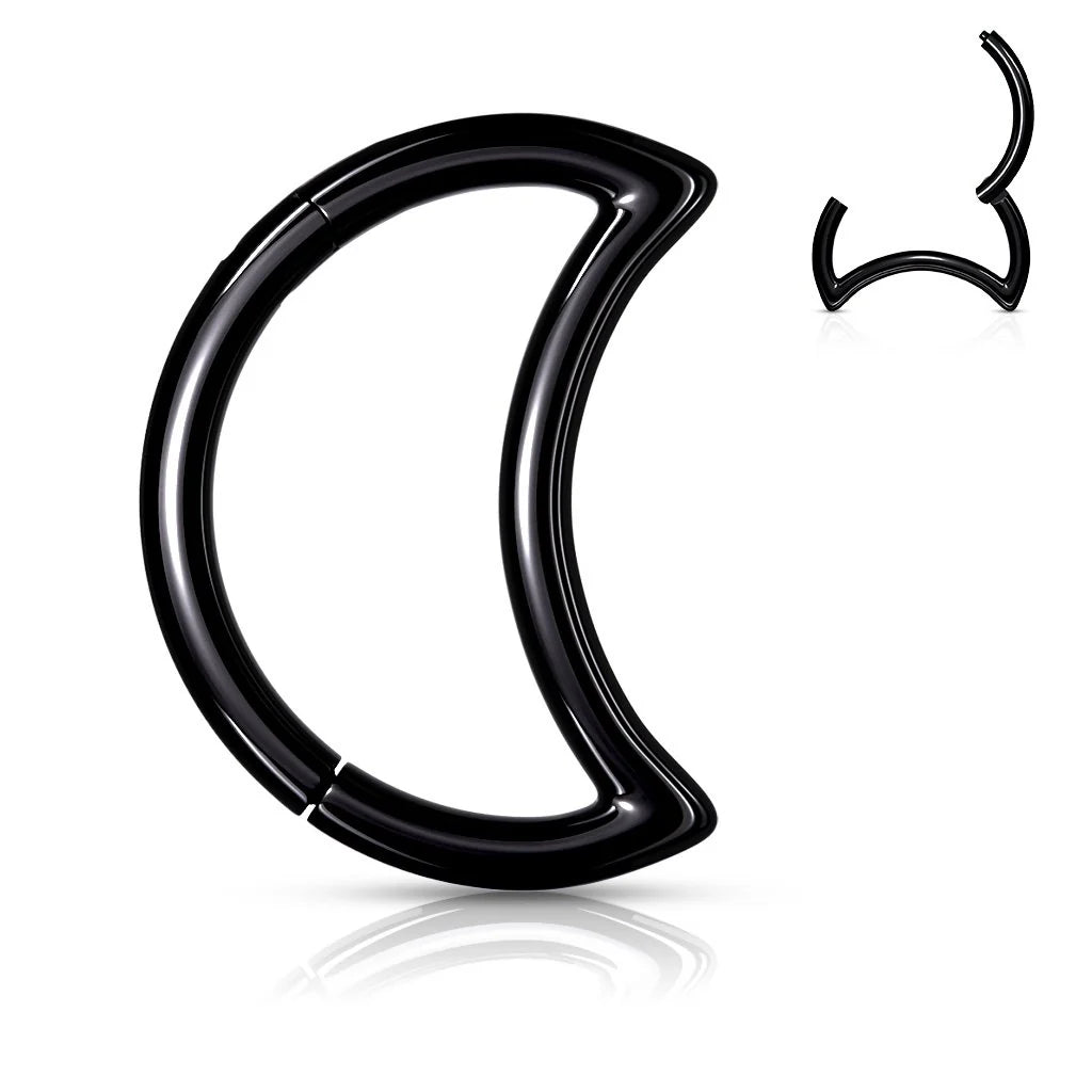 PLAIN HALF MOON HOOP - 8MM