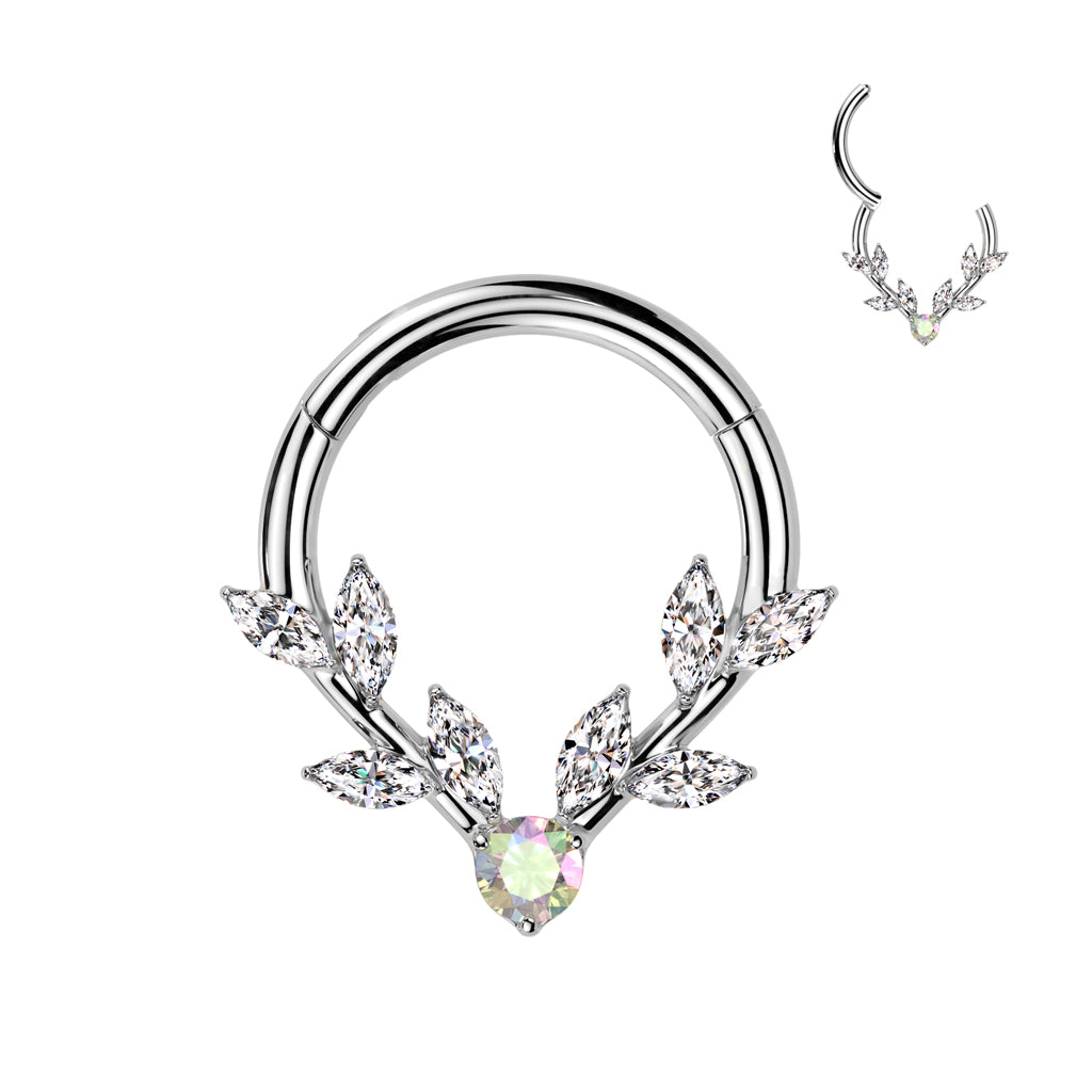 AURORA MARQUISE CRYSTAL VINE HOOP - 8MM