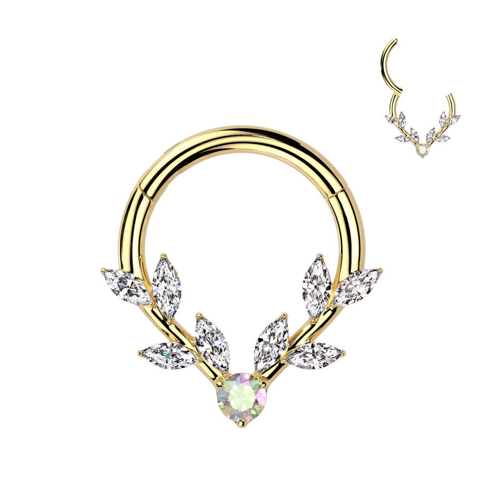 AURORA MARQUISE CRYSTAL VINE HOOP - 8MM