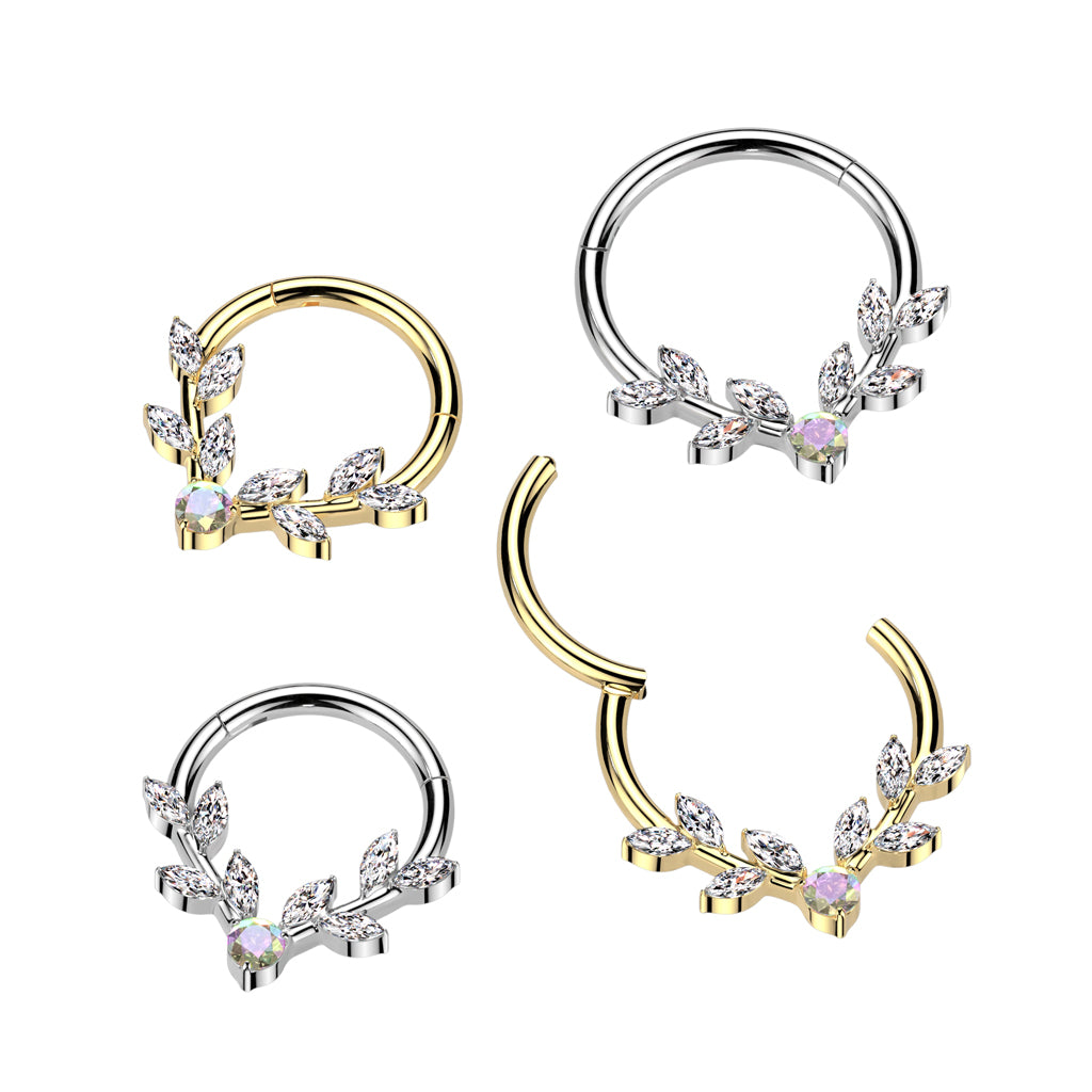 AURORA MARQUISE CRYSTAL VINE HOOP - 8MM