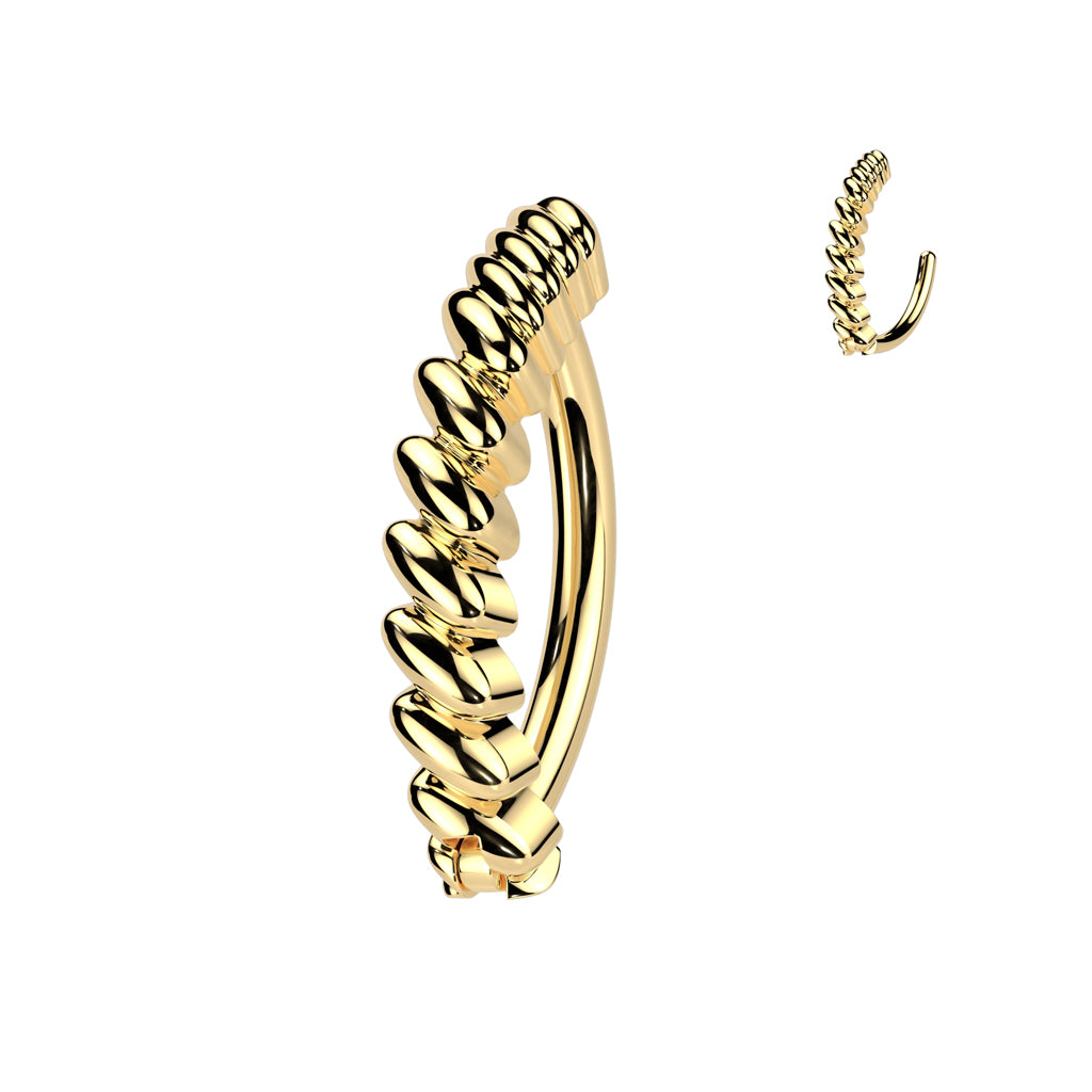 BRAIDED TWIST BELLY RING CLICKER HOOP- 11MM