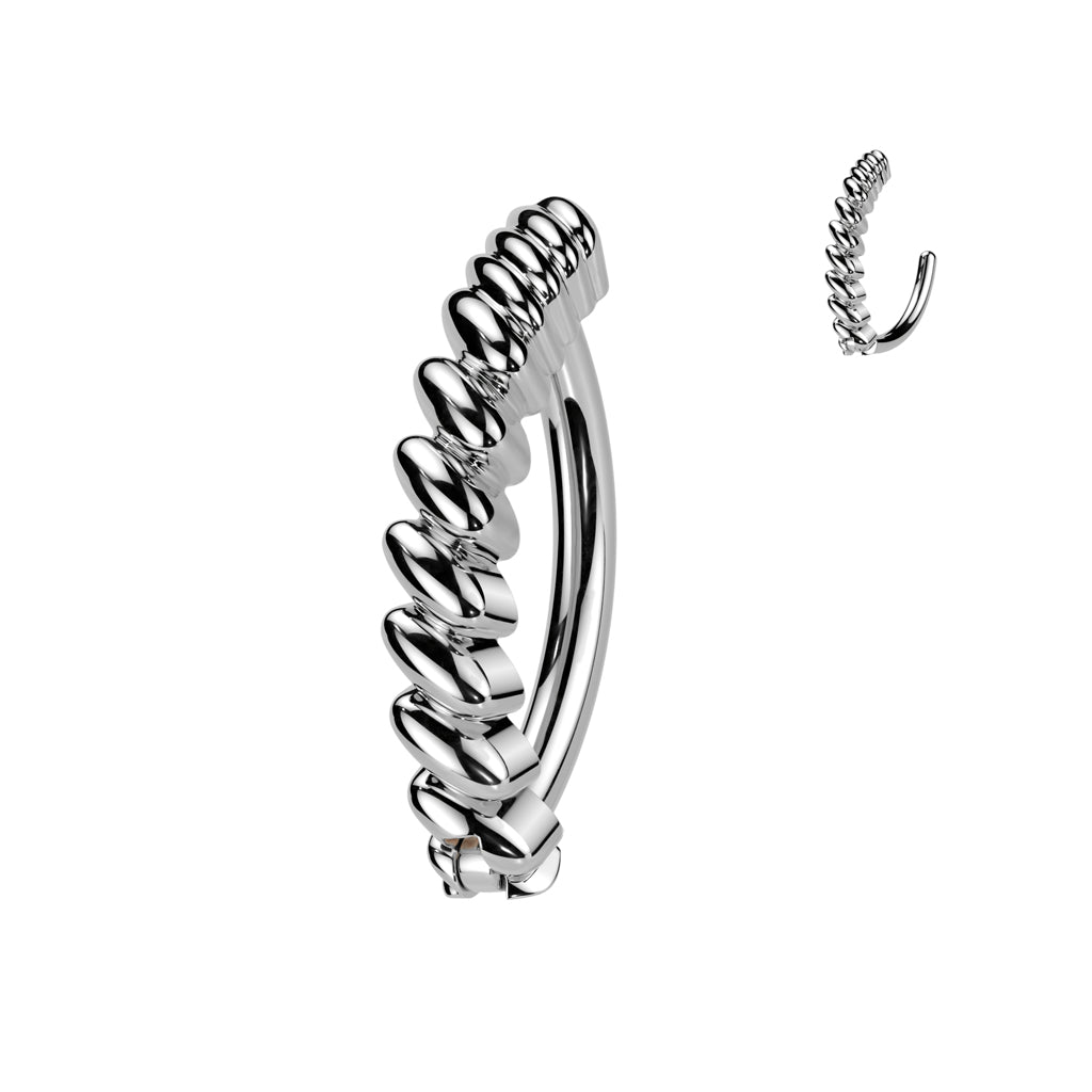 BRAIDED TWIST BELLY RING CLICKER HOOP- 11MM