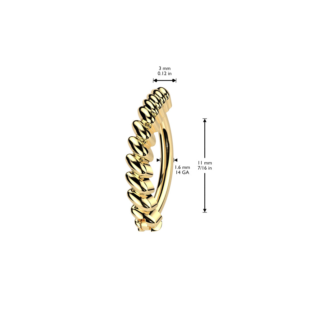 BRAIDED TWIST BELLY RING CLICKER HOOP- 11MM