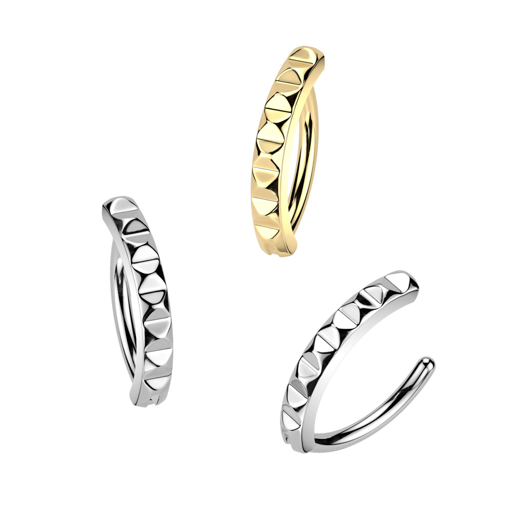 STUDDED BELLY RING CLICKER HOOP- 11MM