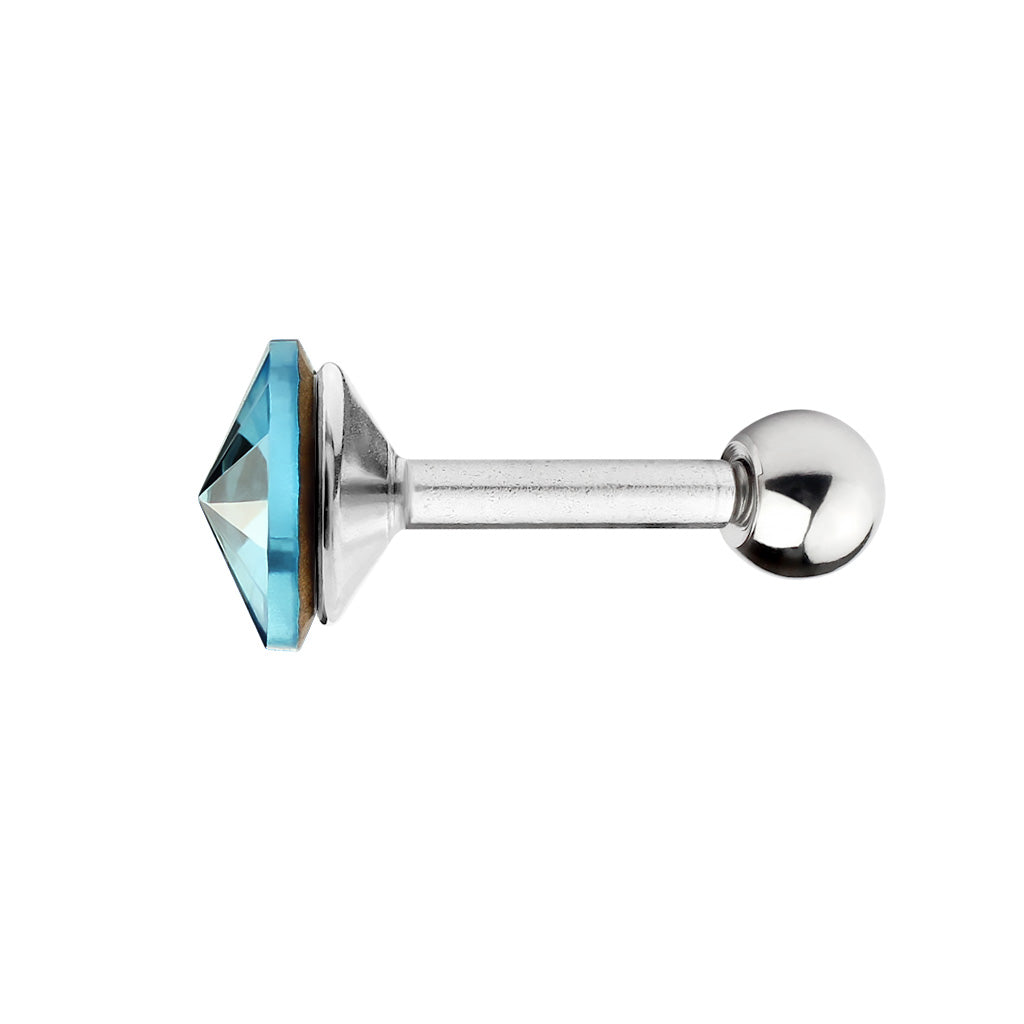 MULTI PACK OF 5 CRYSTAL TOP BARBELLS - 6MM - 16 GAUGE