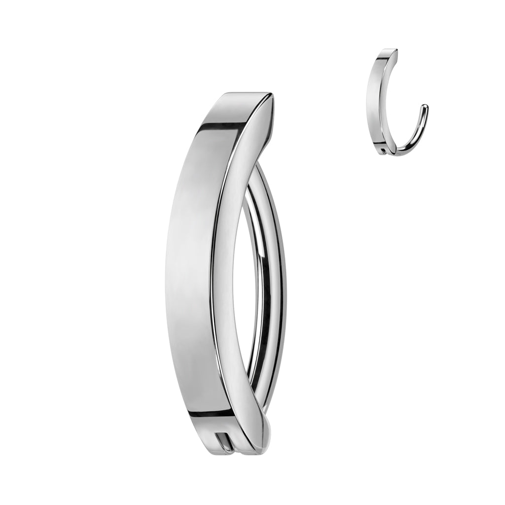 TITANIUM PLAIN BELLY CLICKER HOOP BARBELL - 10MM