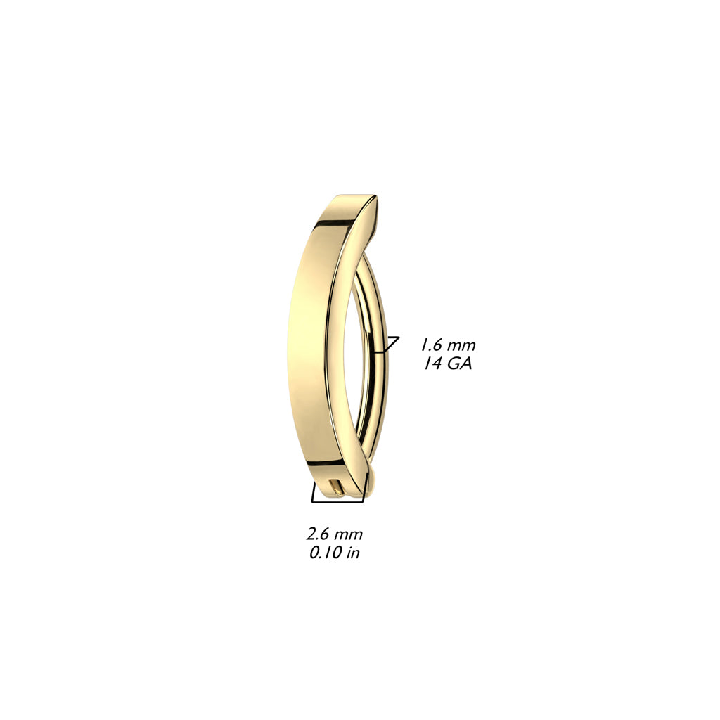 TITANIUM PLAIN BELLY CLICKER HOOP BARBELL - 10MM