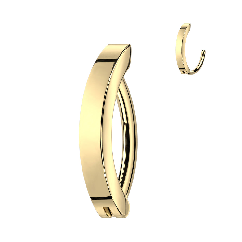 TITANIUM PLAIN BELLY CLICKER HOOP BARBELL - 10MM