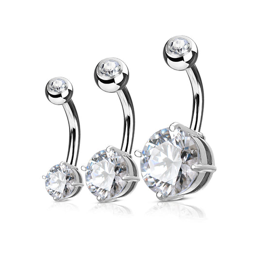 MULTI PACK OF 3 CRYSTAL BELLY BARS - 10MM