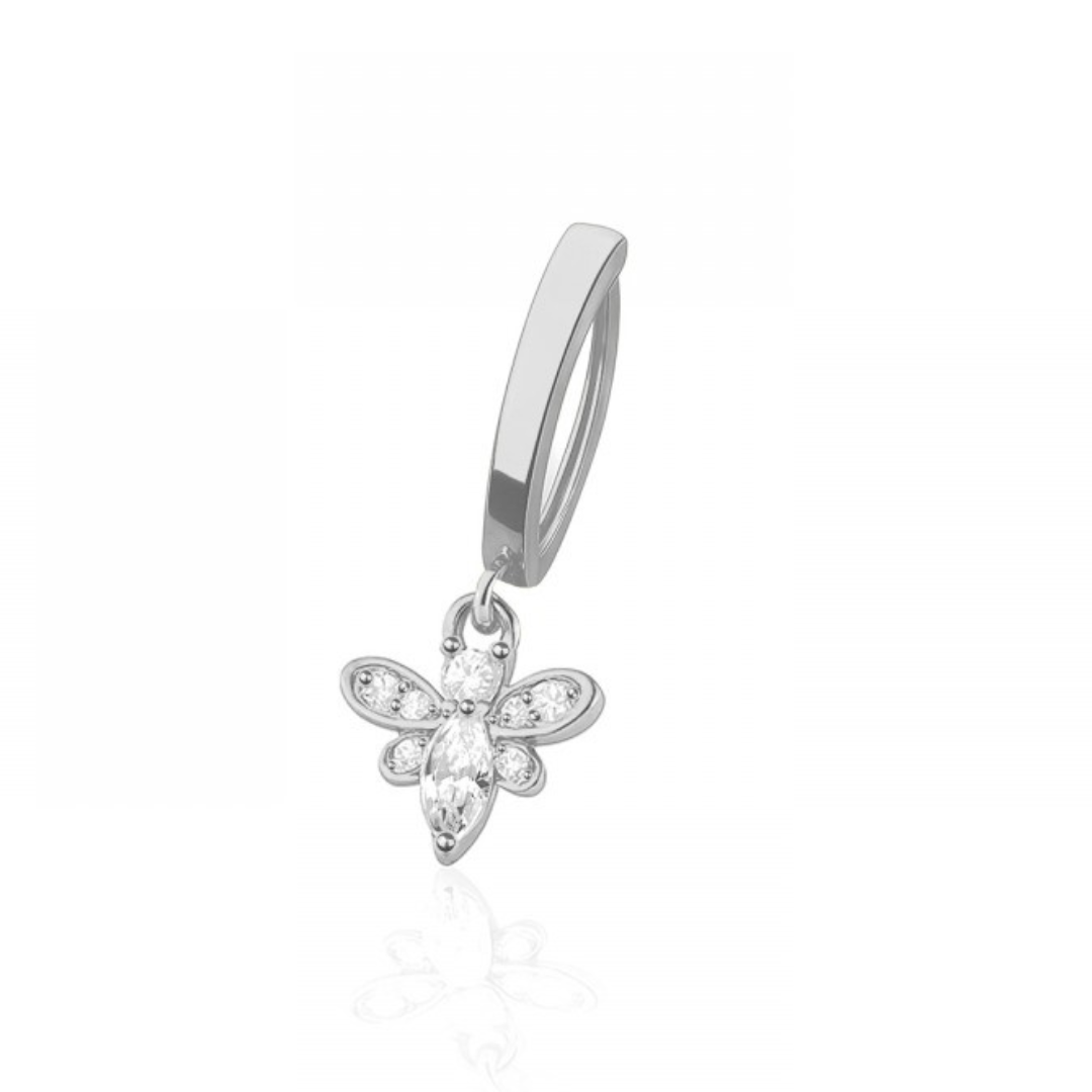 CRYSTAL BUMBLE BEE CHARM BELLY CLICKER HOOP - 10MM