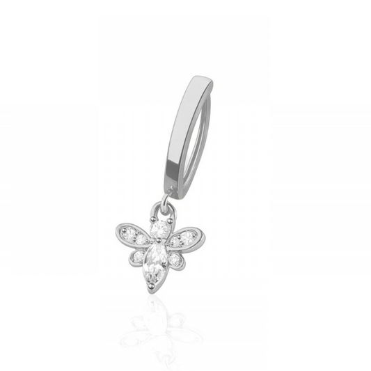 CRYSTAL BUMBLE BEE CHARM BELLY CLICKER HOOP - 10MM