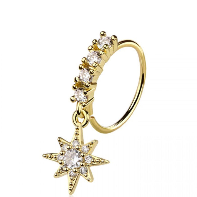 NORTHERN STAR CHARM BENDABLE NOSE RING HOOP - 20 GAUGE - 8MM (Copy)