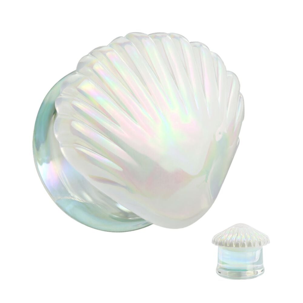 MERMAID SHELL IRIDESCENT GLASS PLUG